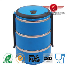 Round Korean Stainless Steel Lunch Box with Lock